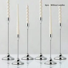 Juego de candelabros de metal: Candelabros de metal elegantes para mesa, lacados, con tema romántico, adecuados para festivales, Pascua, centros de mesa de bodas, eventos, fiestas, cumpleaños y decoración del hogar (velas no incluidas) - Regalo para graduación