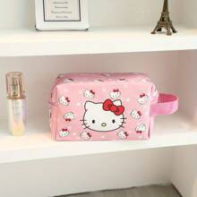Sanrio Sanrio Hello Kitty & Friends Cartoon Cute Cosmetic Bag, Toiletry Bag With Handle, Large Capacity Travel Organizer Bag, Suitable For Melody, Kuromi, Pompompurin, Designs, 1pc Or 3pcs Set Available