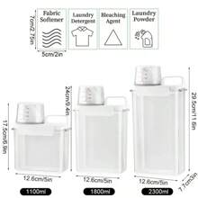 2300Ml Airtight Laundry Detergent Powder Storage Box Container With Lids Grain Storage Jar Bleach Storage Container With Labels - Black - View 7