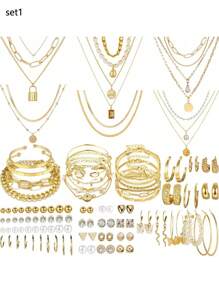 24-120pcs/Set Elegant Cubic Zirconia & Faux Pearl Women Jewelry Set, Everyday Casual Wear, Great For Girlfriend, Mom, Daughter, Christmas, New Year, Birthday Gift - 彩色 - 查看 2