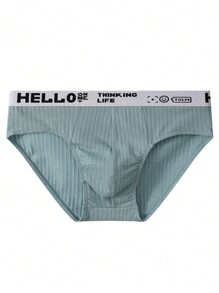 6pcs Men's Graphic Letter Print Breathable Briefs