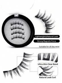 MAGEFY 1 Pair CC Curl Manga Reusable Magnetic Suction False Eyelash Kit,Equipped With Magnetic Clips,Natural Looking, 3D Natural Spiky Manga Lashes Fluffy Wispy Soft Lashes Fake Eyelashes False Eyelashes Strip,Comic Pointed Tail Style Style, Magnetic Lashes, End Eye Elongated Faux Mink Strip Lashes, Suitable For Parties Or Gift For Women&Girls, Ultra-Light Lashes Package - 尖尾漫畫款 - 查看 10