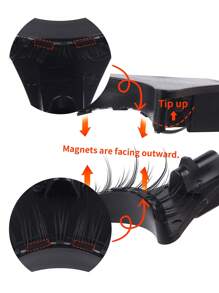 MAGEFY 1 Pair CC Curl Manga Reusable Magnetic Suction False Eyelash Kit,Equipped With Magnetic Clips,Natural Looking, 3D Natural Spiky Manga Lashes Fluffy Wispy Soft Lashes Fake Eyelashes False Eyelashes Strip,Comic Pointed Tail Style Style, Magnetic Lashes, End Eye Elongated Faux Mink Strip Lashes, Suitable For Parties Or Gift For Women&Girls, Ultra-Light Lashes Package - 尖尾漫畫款 - 查看 9