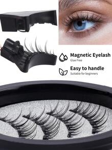 MAGEFY 1 Pair CC Curl Manga Reusable Magnetic Suction False Eyelash Kit,Equipped With Magnetic Clips,Natural Looking, 3D Natural Spiky Manga Lashes Fluffy Wispy Soft Lashes Fake Eyelashes False Eyelashes Strip,Comic Pointed Tail Style Style, Magnetic Lashes, End Eye Elongated Faux Mink Strip Lashes, Suitable For Parties Or Gift For Women&Girls, Ultra-Light Lashes Package - 尖尾漫畫款 - 查看 2