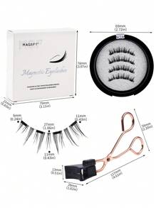 MAGEFY 1 Pair CC Curl Manga Reusable Magnetic Suction False Eyelash Kit,Equipped With Magnetic Clips,Natural Looking, 3D Natural Spiky Manga Lashes Fluffy Wispy Soft Lashes Fake Eyelashes False Eyelashes Strip,Comic Pointed Tail Style Style, Magnetic Lashes, End Eye Elongated Faux Mink Strip Lashes, Suitable For Parties Or Gift For Women&Girls, Ultra-Light Lashes Package - 尖尾漫畫款 - 查看 5