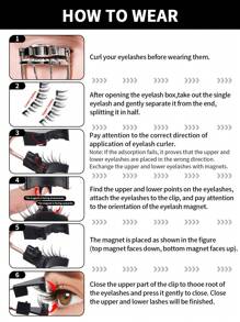 MAGEFY 1 Pair CC Curl Manga Reusable Magnetic Suction False Eyelash Kit,Equipped With Magnetic Clips,Natural Looking, 3D Natural Spiky Manga Lashes Fluffy Wispy Soft Lashes Fake Eyelashes False Eyelashes Strip,Comic Pointed Tail Style Style, Magnetic Lashes, End Eye Elongated Faux Mink Strip Lashes, Suitable For Parties Or Gift For Women&Girls, Ultra-Light Lashes Package - 尖尾漫畫款 - 查看 7