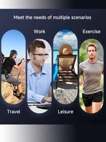 Ai Translation Glasses With More Than 144 Lanquages Real Time Translation And Touch, Voice Assistant,Antiblue Light, Smart Music Glasses, Great For Businees, Travel Or Overseas Students, Black,Perfect For Christmas, Spring Festival And Other Holiday Gifts For Boyfriends. - Multicolor - View 8
