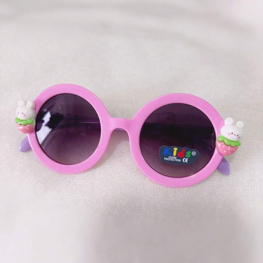 Cartoon Sunglasses For Children Girls Summer Fashion Cute Shading Mirror - 粉色 - 查看 1