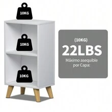 1PCS Buros para Recamara Minimalista, Mesa de Noche para Recámara, Buró de Cama Mesita de Noche Modernos Muebles para Recamara Sala Dormitorio Sálon (Blanco/Nogal) - Blanco - Ver 7