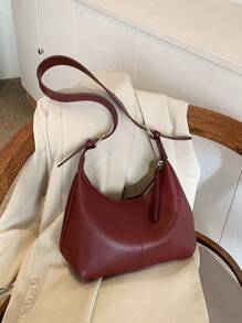 女士腋下包，日常休闲携带 - 酒紅色 - 查看 8