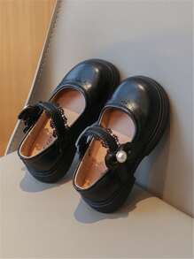 1 par de zapatos planos tipo princesa para niñas con adorno de flores, cómodos y con , de moda para la primavera