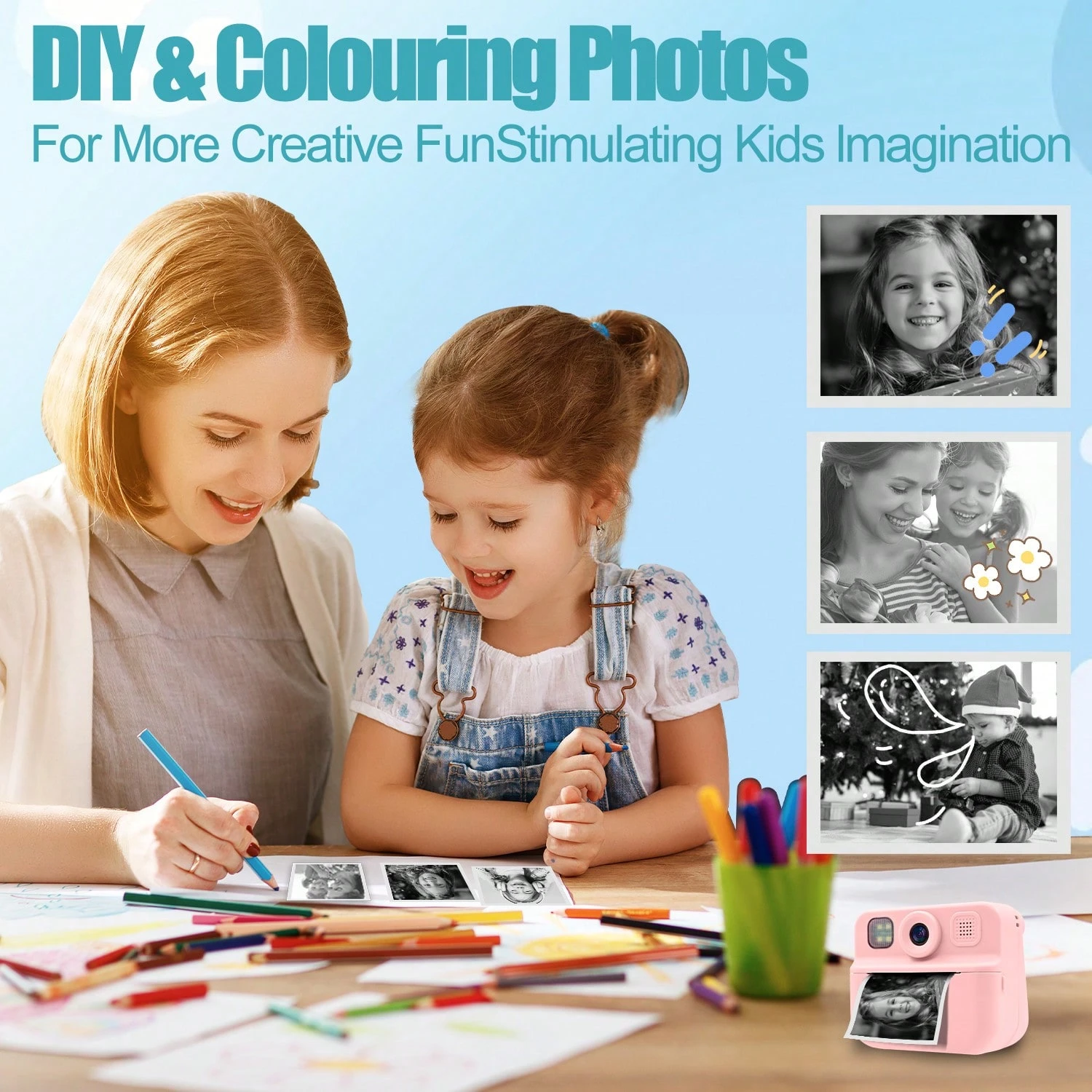 Mini Appareil Photo Pour Enfants Pour Filles Et Garçons, Appareil Photo Numérique Hd 2,4 Pouces