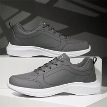 Tênis Casuais com Cadarço para Homens - Tênis Leves de Cano Baixo Respiráveis com Forro de Tela - Design Sólido em Bloco de Cores, Adequado para Verão Casual de Adolescente, Esporte ao Ar Livre, Viagens de Férias, Presentes de Formatura ou Acessórios de Vestimenta de Aniversário