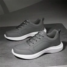 Tênis Casuais com Cadarço para Homens - Tênis Leves de Cano Baixo Respiráveis com Forro de Tela - Design Sólido em Bloco de Cores, Adequado para Verão Casual de Adolescente, Esporte ao Ar Livre, Viagens de Férias, Presentes de Formatura ou Acessórios de Vestimenta de Aniversário