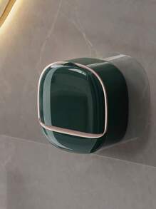 1 件壁挂式免钻香皂盒，家用香皂盒高档带盖沥水，浴室香皂架，免钻洗漱用品，多功能收纳盒家居浴室装饰秋季装饰返校 - 彩色 - 查看 12