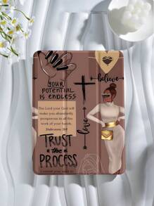 Inspirational Quote Tablet Protective Case, Compatible With IPad Mini 4/Mini 5/Mini 6/Air 5th Gen (2022), Galaxy Tab A9 Plus 10.95", MatePad 10.4", With Pencil Slot/Anti-Drop/Auto Sleep/Wake Function - Multicolor - View 3