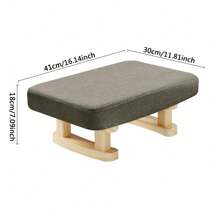 Small Wooden Footstool Footrest Pouffe Foot Stool Padded Bench - Coffee - View 2