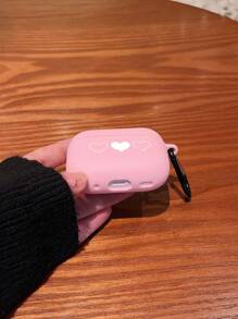 Wedding Pink Heart Print Airpods Pro (2nd Generation), Airpods 3, Airpods Pro, Airpods 1/2, Airpods 4 Earphones Case, Comes With 1 Earphone Case Hook
