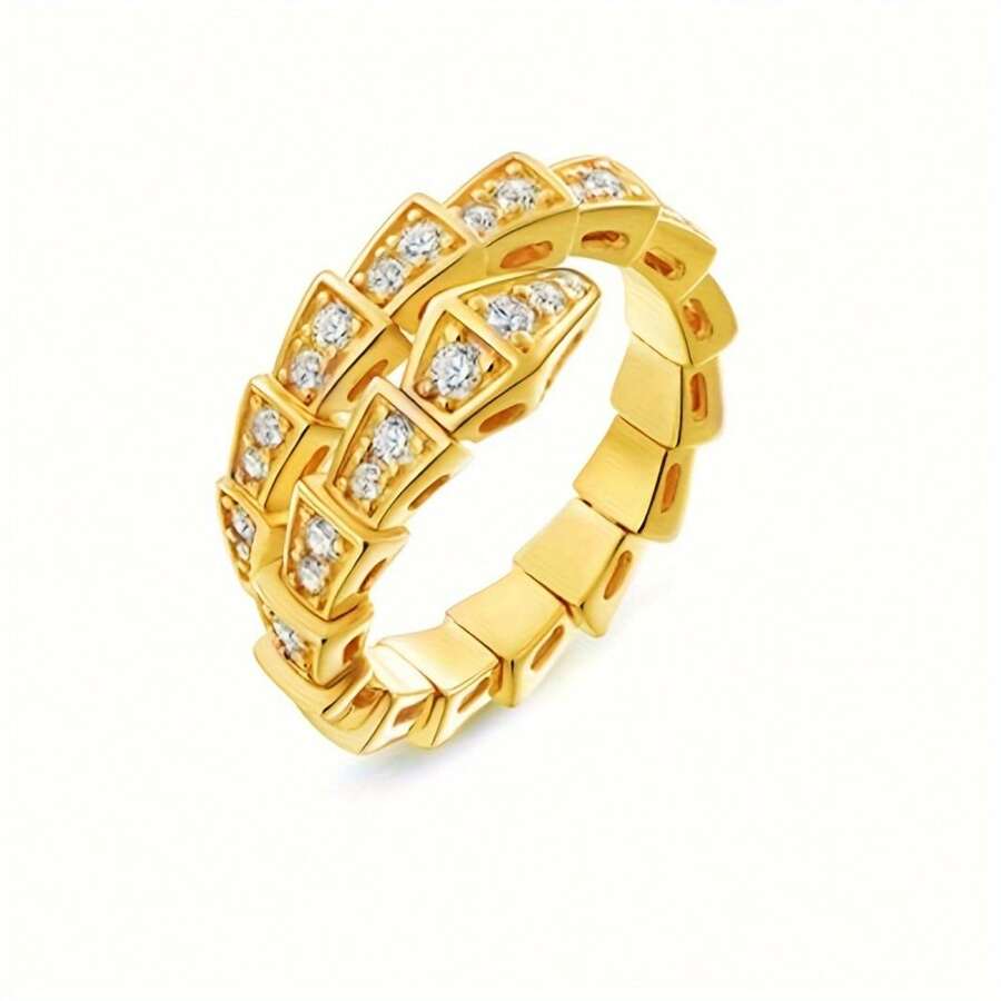 New Year's Hot Selling, Snake Shaped Adjustable Ring For Luxurious Jewelry