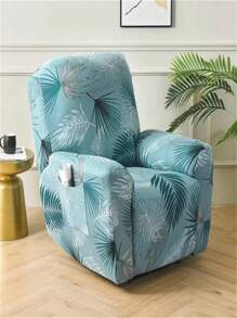 1pc Floral Pattern Massage Chair Cover, Thick Print Recliner Sofa Cover, Elastic 4-Piece Full Cover Massage Chair Slipcover, Suitable For All Seasons