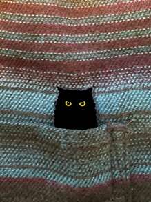 Cute Tiny Black Cat Enamel Pin Novelty Cartoon Animal Metal Badge Brooch For Jewelry Accessory Gifts Wholesale Ladies' Daily Party Accessories, Fashionable Jewelry, Best Friend Gifts Pin For Clothes Bag Charm School