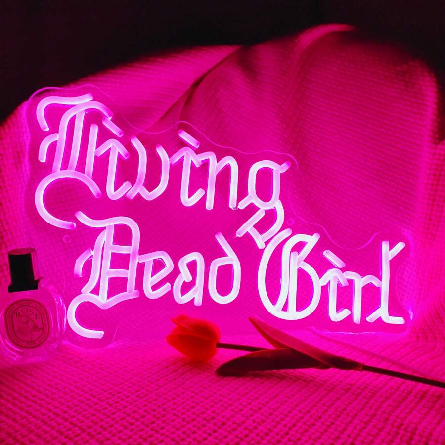 Living Dead Girl Neon Sign, Gothic Girl Room Decor, Goth Style Bedroom Decoration, Gothic Birthday Gift, Goth Art Wall - 粉色 - 查看 1