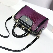 Boston Style Tote Bag, High-End Fashion Handbag With Large Capacity, Versatile Shoulder Bag, Stylish And Simple For Women, Best Mother Day Gifts Ever - Purple - View 3