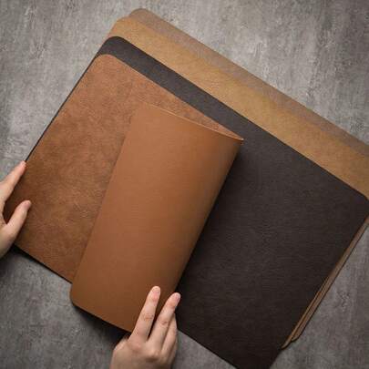 1pc Waterproof And Oil-Proof Heat Resistant Placemat, High-End European Faux Leather Table Mat For Dining Room, Plates And Bowls