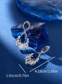 1 paire de boucles d'oreilles à pendentif style bijoux en cubic zirconia, boucles d'oreilles de soirée de mode pour la fête, cadeau de la Saint-Valentin, pour Maman, Mère, Fête des Mères, Cadeau
