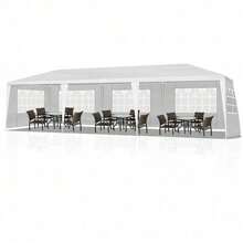 10'x30' Canopy Party Wedding Tent Outdoor Gazebo Pavilion W/ 5 Walls White - 1 - View 9