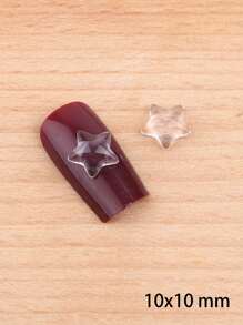 100 件指甲钻饰品美甲钻石指甲钻石水晶和钻石饰物美甲装饰指甲树脂水钻套件 Y2K 透明心形 - 無色 - 查看 5