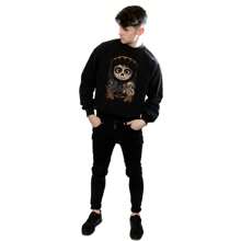 Disney Sudadera con estampado del rostro de Coco Miguel para hombre (Negro) - Negro - Ver 4