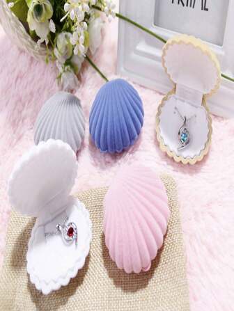 1/2/4pcs Cute Jewelry Box, Shell Shaped Jewelry Packaging Box, Earring, Necklace, Ring Storage Box, Valentine's Day, Mother's Day Gift, Proposal Surprise Gift, Gift Packaging, Jewelry Storage Box, Vanity Decor, Storage & Organization, Back To School Supplies