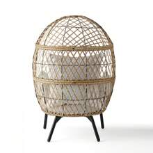 Better Homes & Gardens Ventura Boho Outdoor Wicker Stationary Kid's Egg Chair, Tan - Natural - View 9