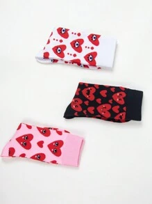 2/3 pares de calcetines de marinero para mujer, con diseño de jacquard de ojo guiñando y corazón en estilo grunge, versátiles para uso en el hogar, trayecto, todo el año, al aire libre, fiestas, Y2K, gótico, vuelta al colegio, suaves y transpirables, un regalo bonito para San Valentín o los padres