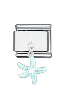 1pc 2025 Valentine's Day Exquisite Starfish, Seaside, Heart, Little Fish, Fish Tail DIY Stainless Steel Beaded Charm Bracelet Jewelry Making Kit, Suitable For Holiday Gifts, Parties, Daily Outfit Accessories