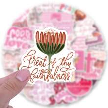 51 stuks roze Bijbel Jezus stickers esthetische vinyl stickers stickers van hoge kwaliteit stickers stickers plakboek, dagboek, laptop, bumper, skateboard, waterflessen, computer, telefoon stickers kunnen veel plezier in je leven brengen, het perfecte cadeau voor volwassenen, schoolbenodigdheden, terug naar school