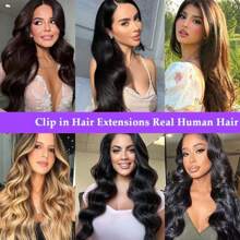 8 件装夹式接发真人发夹式接发深棕色接发假发片女士自然光泽 - S2 - 查看 10