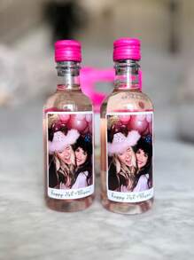 1pc Customized Photo & Text Wine Bottle Sticker, 4 Sizes Available, Suitable For Different Bottle Sizes, Personalized Photo Wine Bottle Sticker, Personalized Photo & Text Wine Bottle Sticker, Custom Wedding Style Sticker - Multicolor - View 8