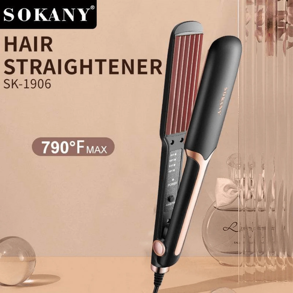 SOKANY1906 2-In-1 Hair Straightener & Curler, Negative Ion Steam Hair Straightener With Ceramic Plates
