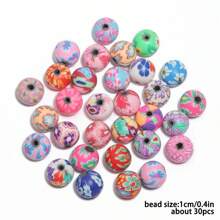 混色花朵聚合物粘土隔珠适用于珠宝制作 DIY 手链项链配件 6 8 10 12 毫米