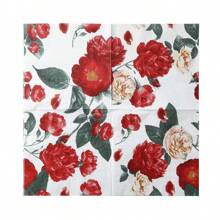 20pcs, 2025 New Soft Absorbent Full Plate Printing 2-Layer Napkins, 13x13 Inches -- Suitable For Wedding Birthday Garden Party Decoration Paper Towels, Used For Restaurant, Kitchen, Coffee Shop Decoration Supplies;
