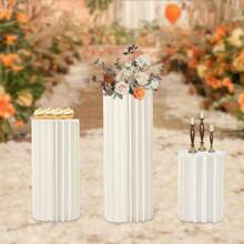3-Piece Cardboard Flower Rack, Flower Rack, Used For Family Gatherings And Wedding Decorations, Rectangular Flower Rack Outdoor Decor - White - View 5