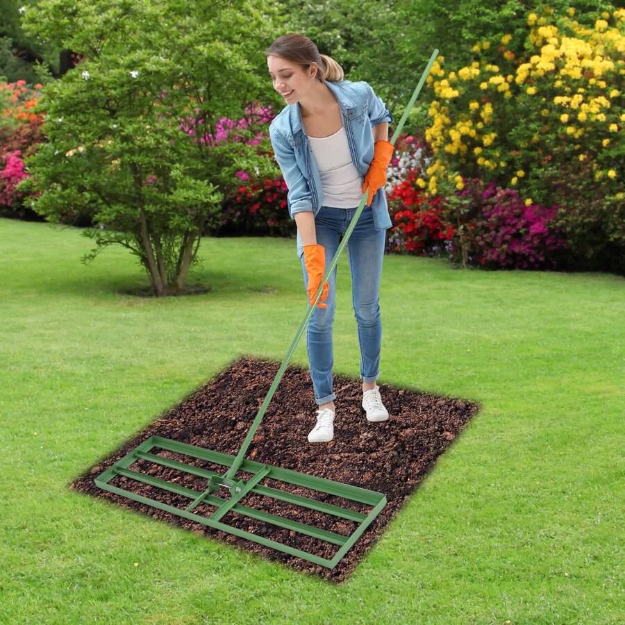 ZhdnBhnos Lawn Leveling Rake Lawn Leveler Tool Lawn Leveling Rake For Yard - Green - View 1