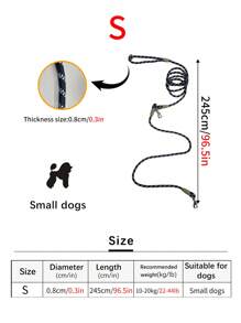 1pc Reflective Nylon Material Hand-Free Dog Leash, Adjustable Shoulder Crossbody Walking Strap For Small/Medium/Large Dogs