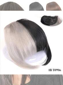 Natural Straight Synthetic Bangs High Temperature Fiber Clip-In Full Bangs With Fringe Of Hair 6 Inch Elegant Women's Clip-In Synthetic Hair Bangs With Sideburns - Perfect For Daily Use & Instant Style Upgrade Synthetic Women's Hair Short Straight Bangs Brown Black Red Wig Clip In Hairpieces For Black Heat Resistant Fiber