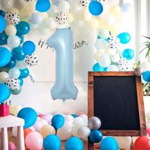 40 Inch Large Numbers Balloons, Foil Mylar Big Number Balloons For Birthday Party Supplies Decorations, Christmas - Baby Blue - View 6