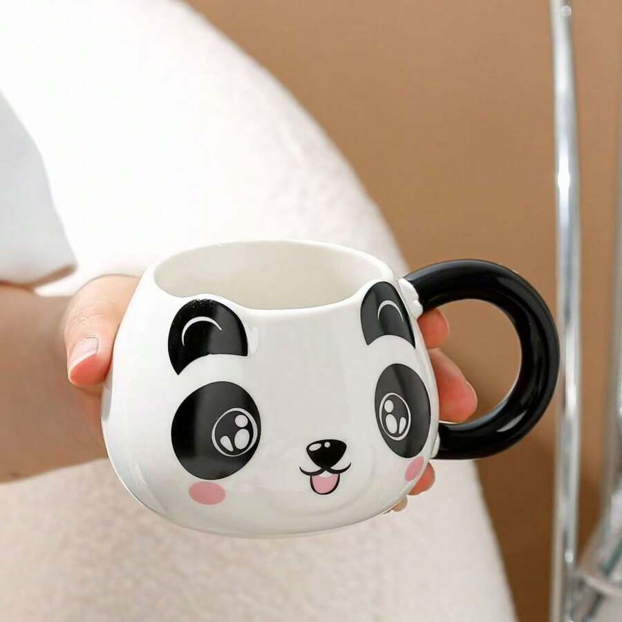 380ml/12.84oz Cute Panda Ceramic Mug, Coffee Cup, Drinkware, Breakfast Cup, Couple Coffee Cup - Other - View 1