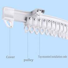 (Upgraded Version) Flexible And Bendable Ceiling Curtain Track 78.74/118.11/157.4/196.85 Inch White Curtain Track Curved Ceiling Curtain Track Installed On Room Dividers Shower Curtain L-Shaped U-Shaped Convex Window RV Curtain Track (Stainless Steel Clip Curtain Accessory)