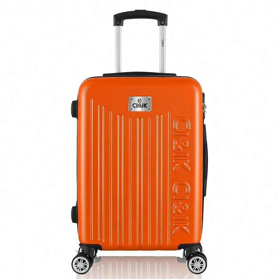 Maleta de viaje rígida de 20 pulgadas para llevar a bordo, equipaje de mano con 4 ruedas y candado integrado, variedad de colores - Naranja - Ver 1